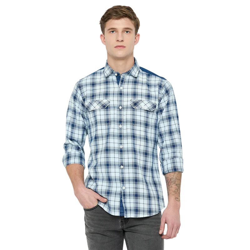 Duke Urban Men Full Sleeve Cotton Shirt (SDO9CKII) Blue / M / Checkered