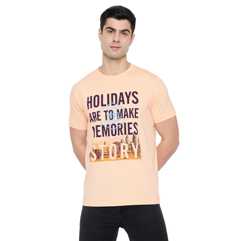 Duke Urban Men Half Sleeve Cotton T-shirt (LF7290) Natural / XXL / Printed
