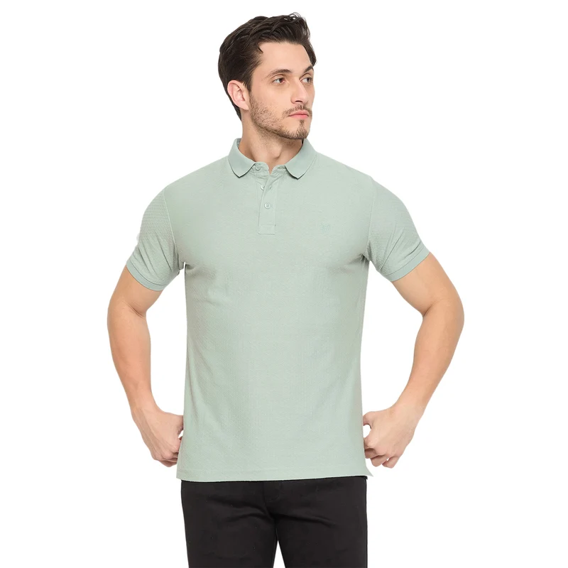 Duke Urban Men Half Sleeve Cotton T-shirt (LF7178) Pine / S / Self Design