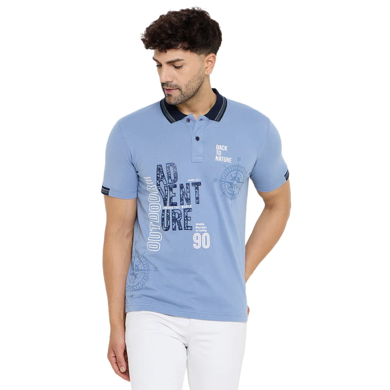 Duke Urban Men Half Sleeve Cotton Tshirt (LF7150) Air Force / XL / Printed