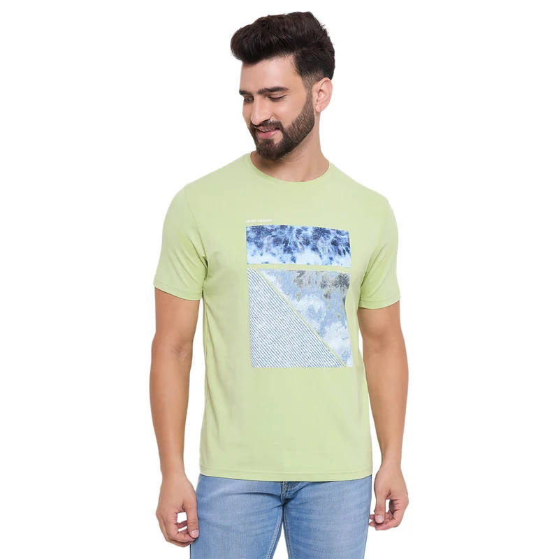 Duke Urban Men Half Sleeve Cotton Tshirt (LF7232) Apple Green / XXL / Printed