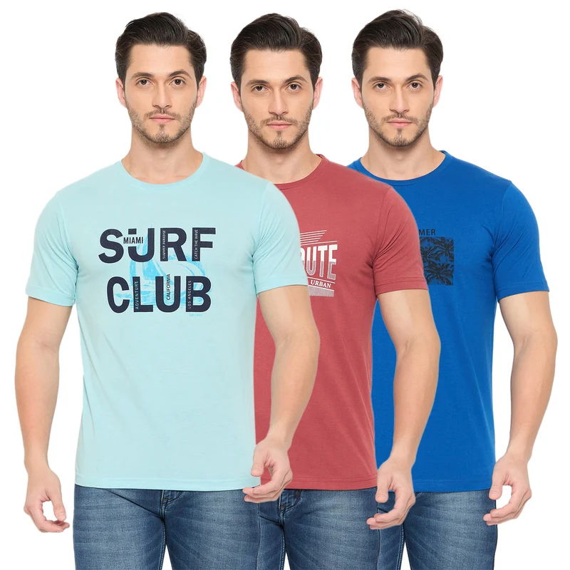 Duke Urban Men Half Sleeve Cotton Pack of 3 T-shirts (ONSDVP42) Mythical Creature / XXL / Printed