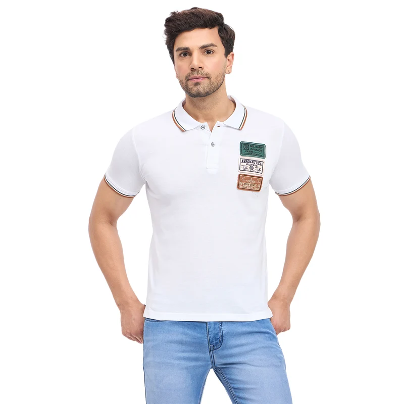Duke Urban Men Half Sleeve Cotton T-shirt (LF7240) White / L / Solid