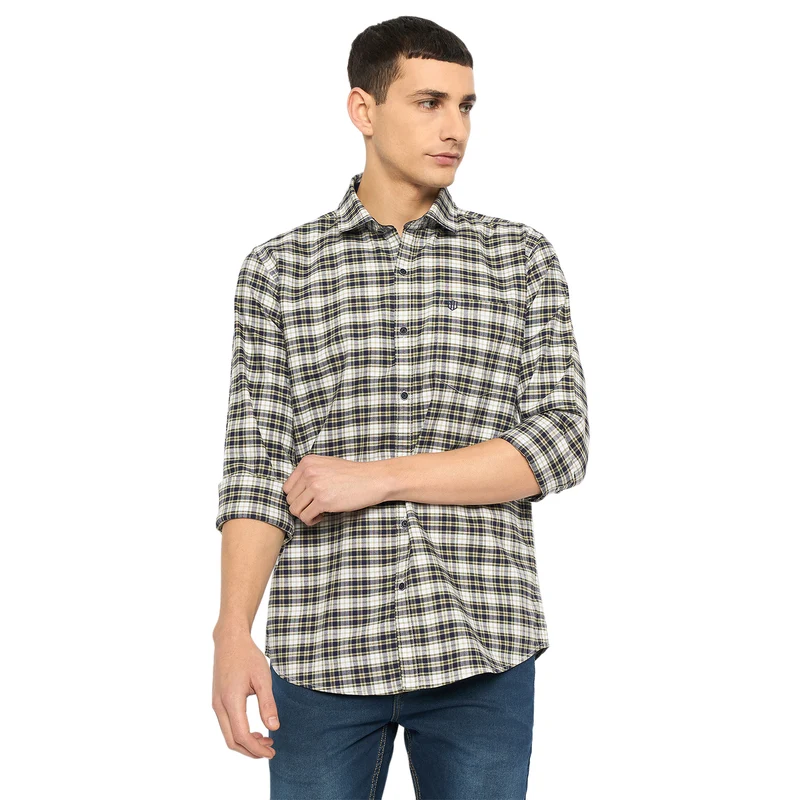 Duke Urban Men Full Sleeve Cotton Shirt (SDO5CKAP) Olive / M / Checkered