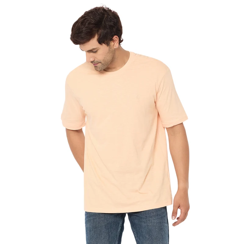 Duke Urban Men Half Sleeve Cotton T-shirt (LF7236) Natural / XL / Solid