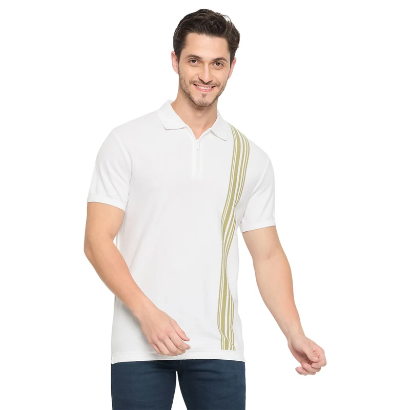 Duke Urban Men Half Sleeve Cotton T-shirt (LF7326) White / M / Solid