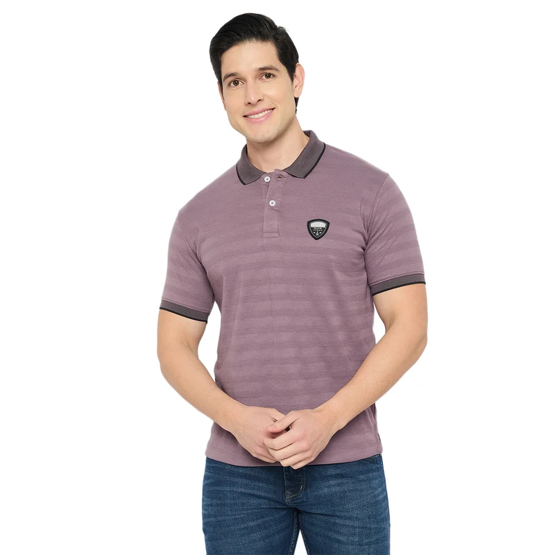 Duke Urban Stardust Men Half Sleeve Cotton T-shirt (LF7297) Dusty Mauve / S / Striped