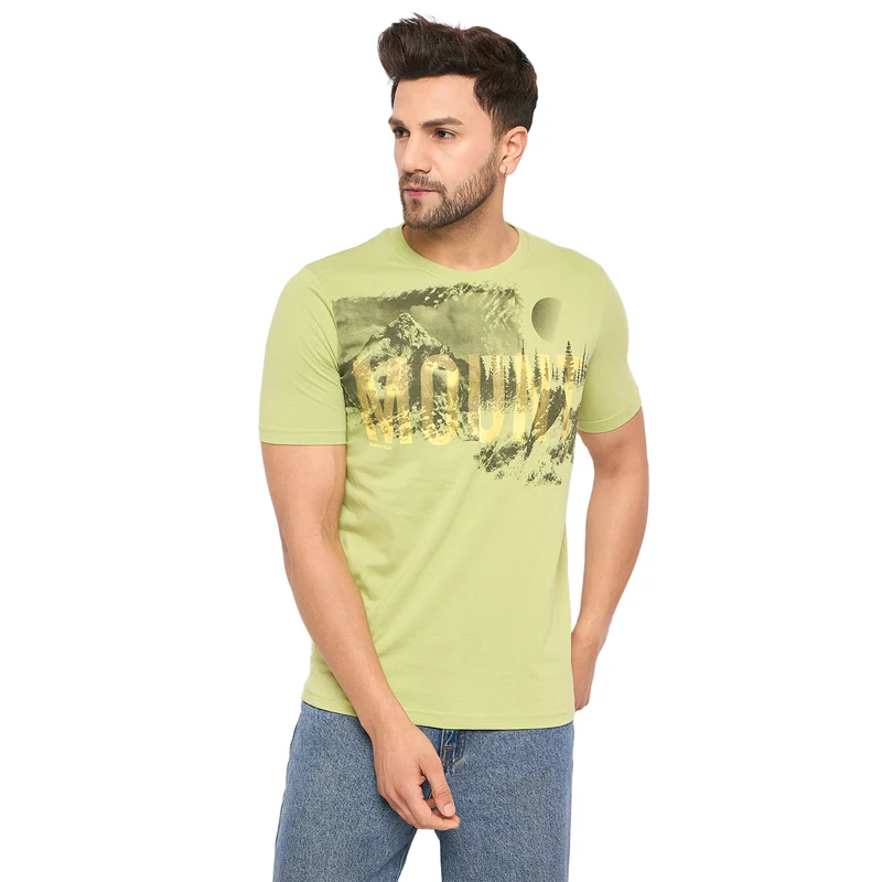 Duke Urban Men Half Sleeve Cotton T-shirt (ONLF290) Apple Green / M / Printed