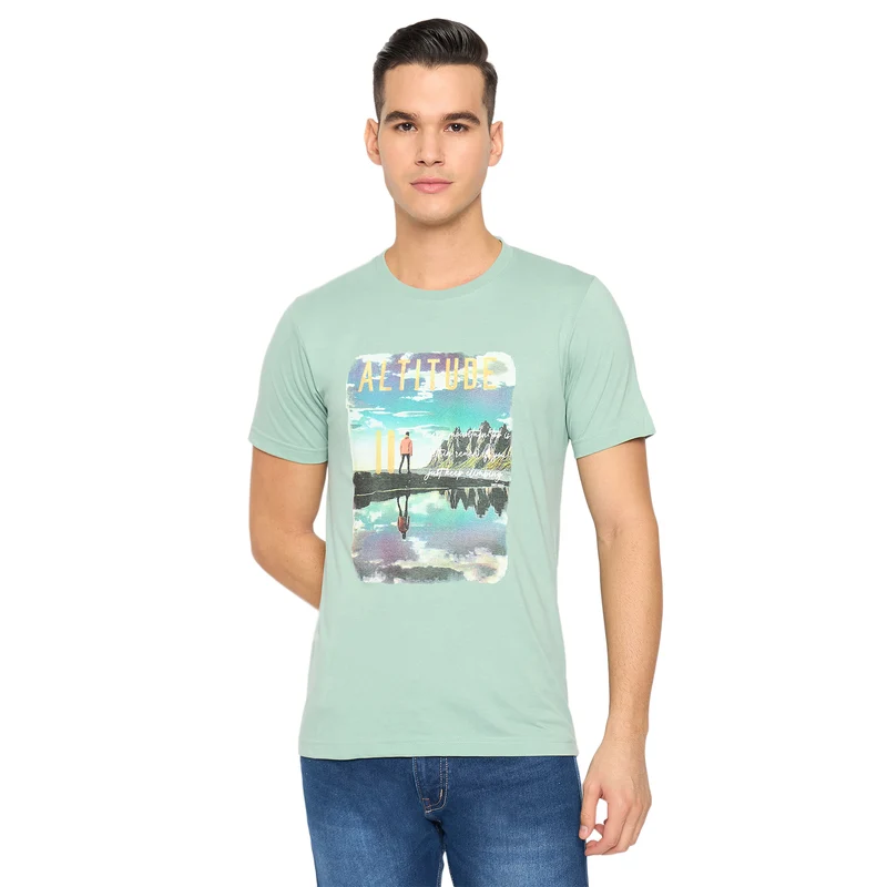 Duke Urban Men Half Sleeve Cotton T-shirt (ONLF262) Pine / XXL / Printed