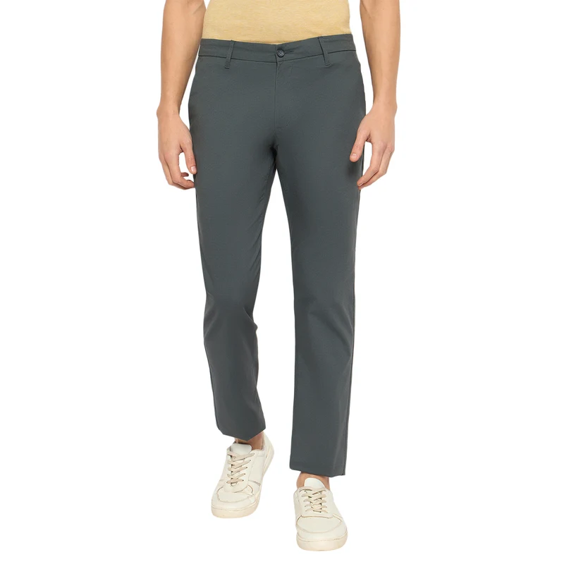 Duke Urban Men Cotton Chinos Trousers (SDT4612) D.Grey / 34 / Solid