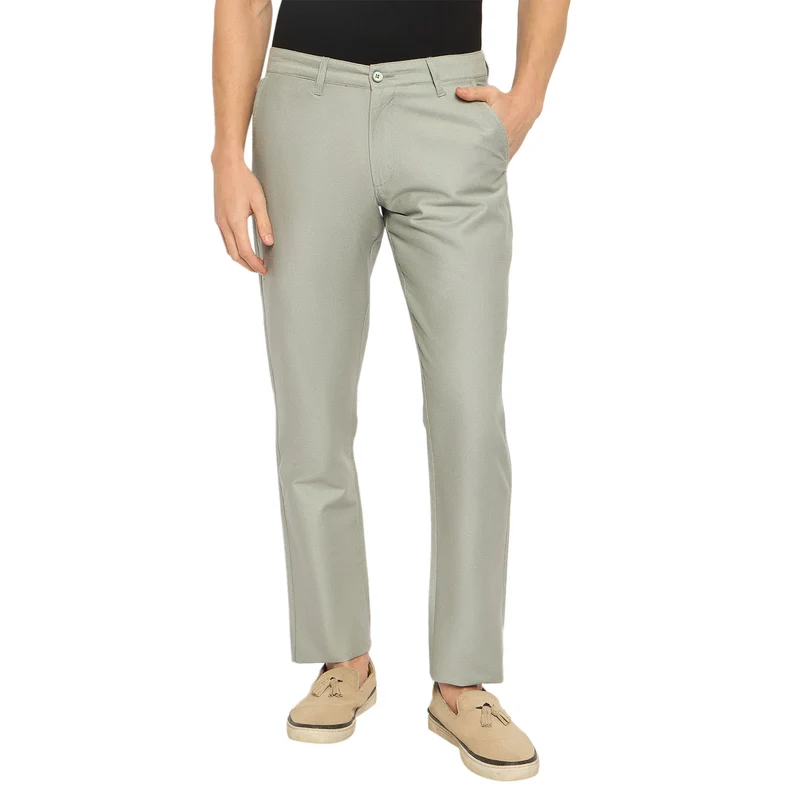 Duke Urban Men Cotton Chinos Trousers (SDT4614) L. Grey / 28 / Solid
