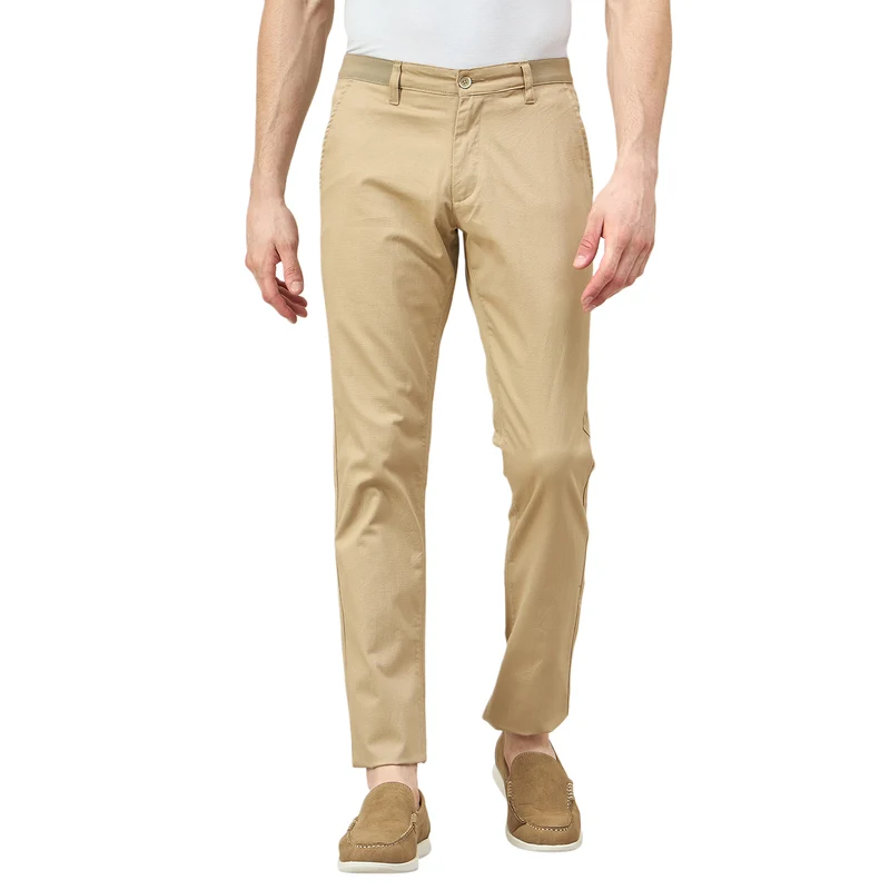 Duke Urban Men Flatfront Narrowfit Trouser (SDT4616) Khaki / 38 / Solid