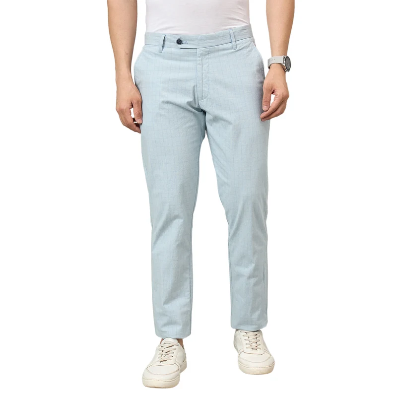 Duke Urban Men Flatfront Narrowfit Trouser (SDT4617) Sky / 34 / Solid