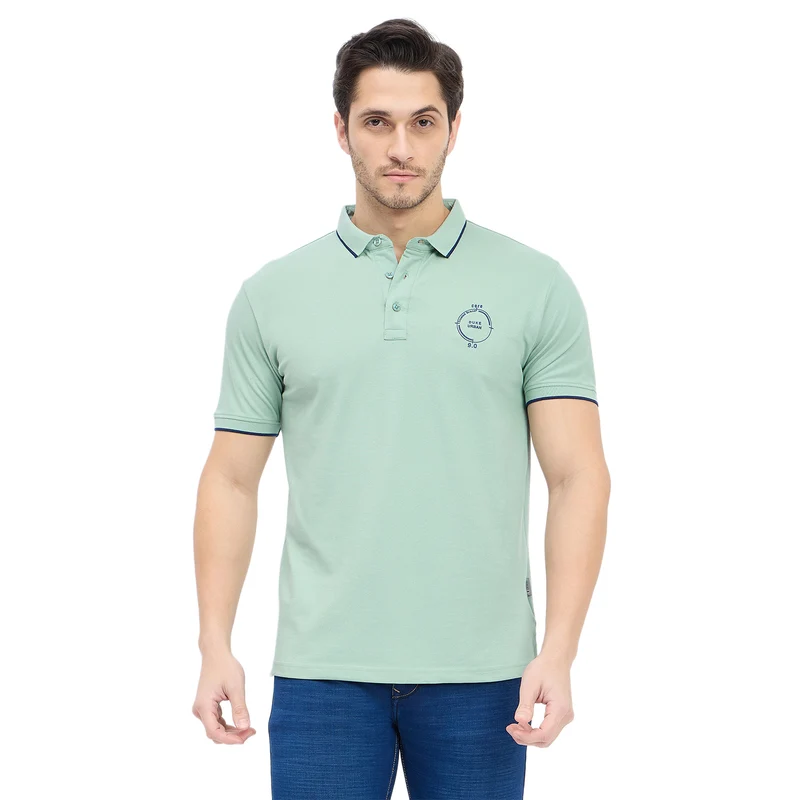 Duke Urban Men Half Sleeve Cotton T-shirt (LF7319) Pine / S / Solid