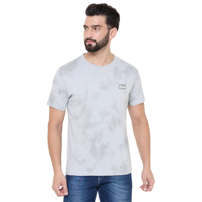 Duke Urban Men Half Sleeve Cotton T-shirt (LF6082T) Cement / XL / Tie & Dye
