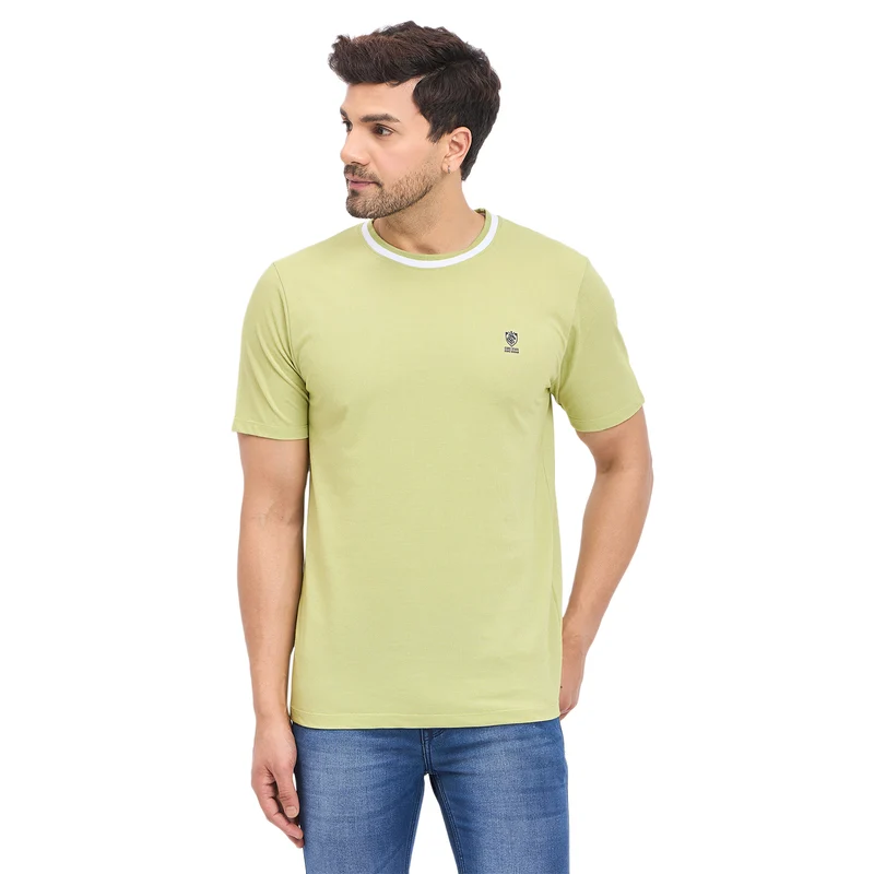 Duke Urban Men Half Sleeve Cotton T-shirt (LF7247) Apple Green / XXL / Solid