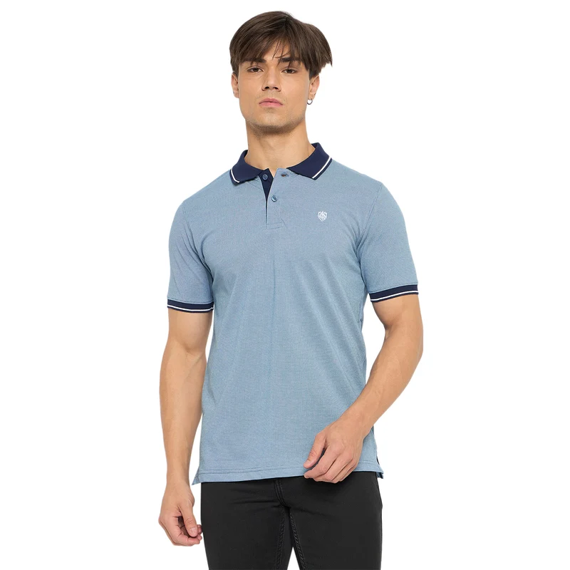 Duke Urban Men Half Sleeve Cotton T-shirt (LF7254) Air Force / M / Solid