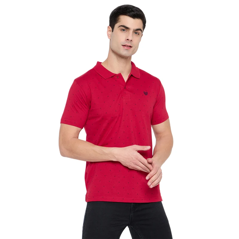 Duke Stardust Men Half Sleeve Cotton T-shirt (ONSD59) Cranberry / XL / Printed