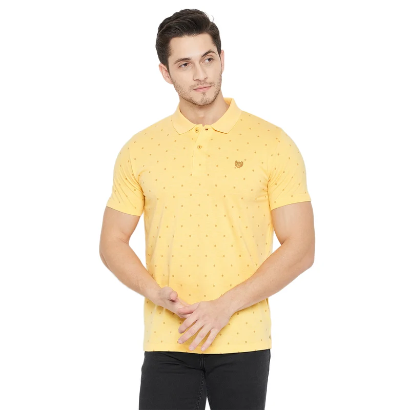 Duke Stardust Men Half Sleeve Cotton T-shirt (ONSD59) Yellow Mel. / S / Printed