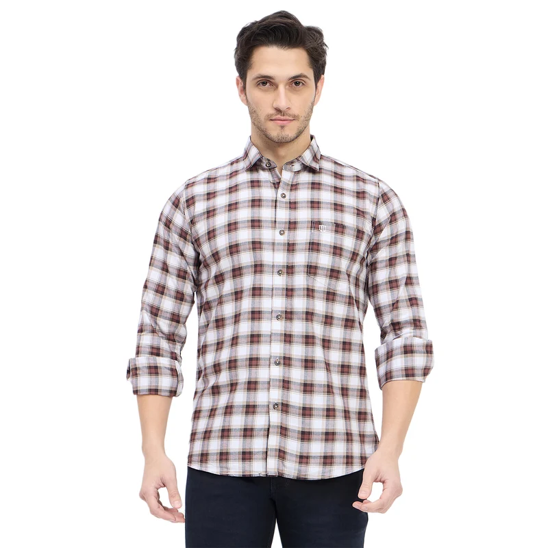 Duke Urban Men Full Sleeve Cotton Shirt (SDO8CKAS) Brown / M / Checkered