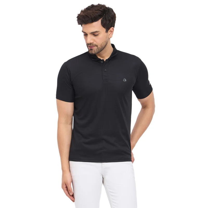 Duke Urban Men Half Sleeve Sports T-shirt (GD1237) Black / L / Solid