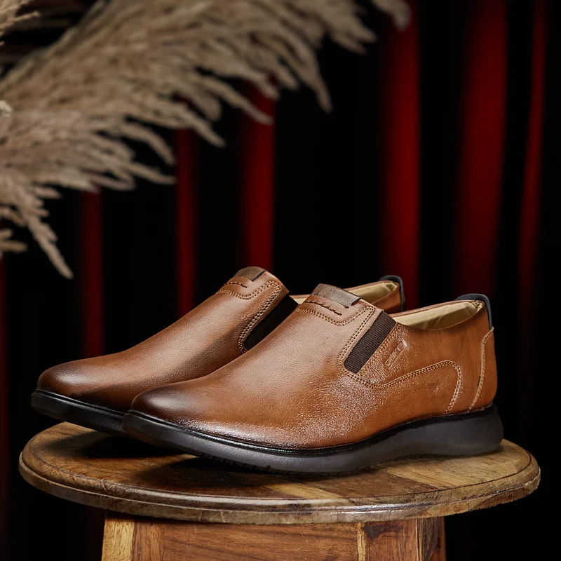 Duke Men Formal Shoes (FWOL843) Tan / 6 UK / Solid Contrast