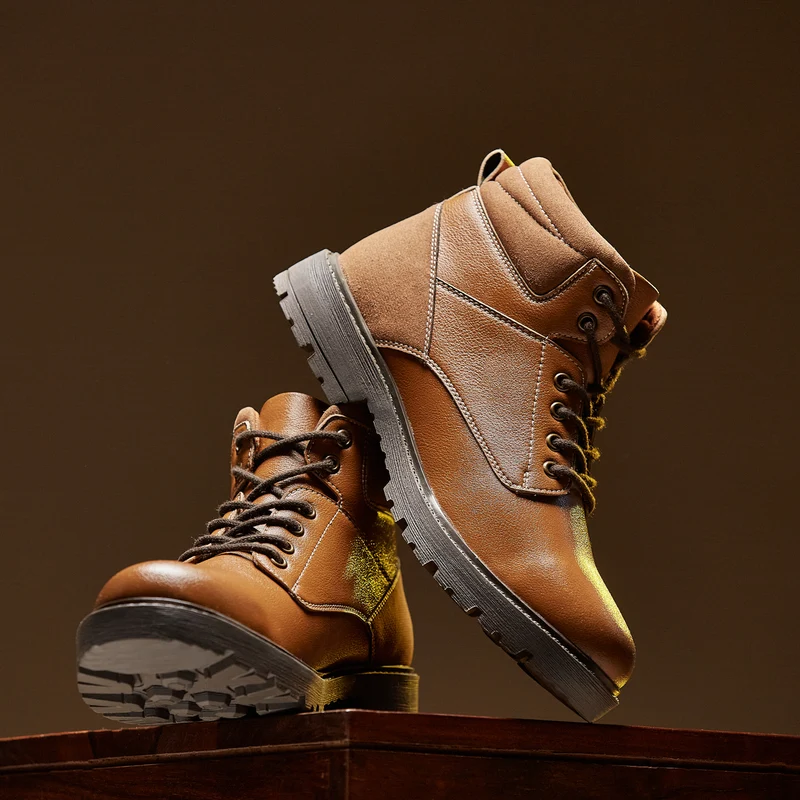 Duke Men Boots (FWOL869) Tan / 6 UK / Solid Contrast