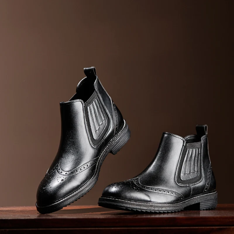 Duke Men Chelsea Boots (FWOL868) Black / 9 UK / Solid Contrast