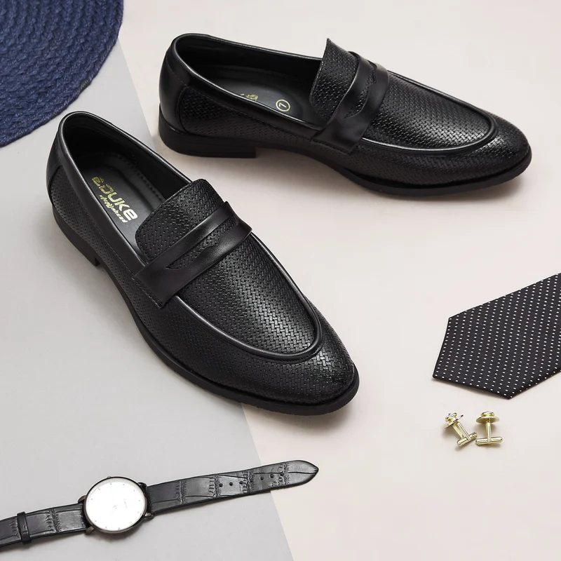 Duke Men Formal Shoes (FWD8082M) Black / UK 9 / Textured