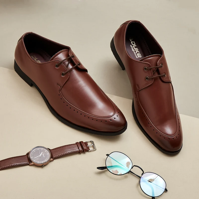 Duke Men Formal Derbys (FWD8083M) Tan / UK 8 / Solid Contrast