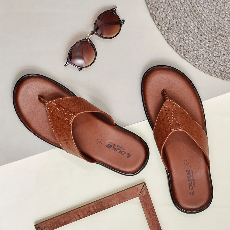 Duke Men Comfort Sandals (FWD3318A) Tan / UK 6 / Solid