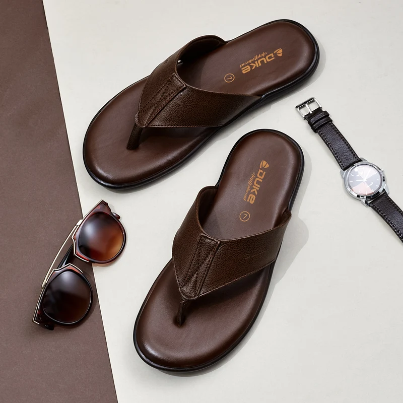 Duke Men Comfort Sandals (FWD3318A) D.Brown / UK 8 / Solid