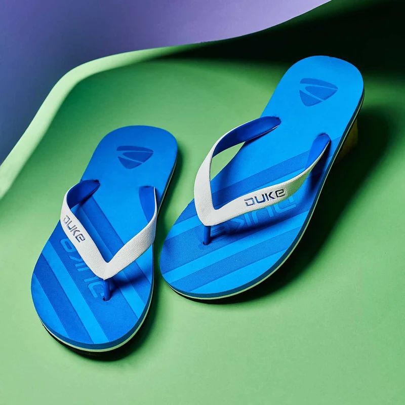 Duke Men Thong Flip Flops (FWC6116) Royal Blue / UK 9 / Colorblocked
