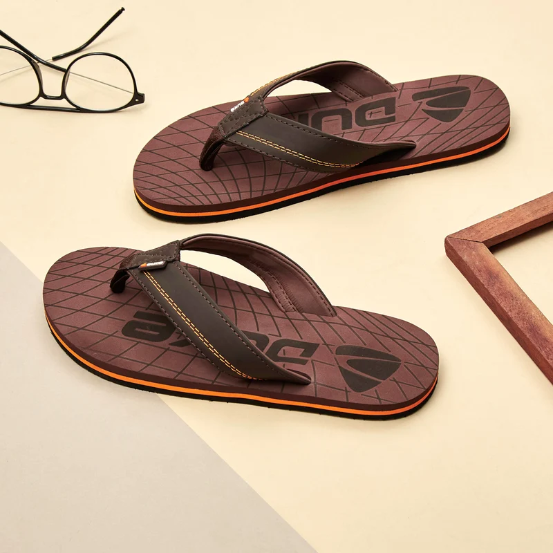 Duke Men Flip-flops (FWC6148) Brown / UK 7 / Solid Contast
