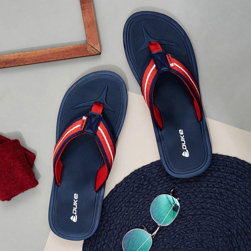 Duke Men Thong Flip Flops (FWC6142) Navy / .UK 7 / Colorblocked