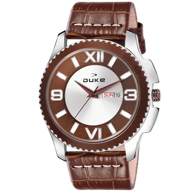 Duke Analog Display Round Brown Dial Men Watch (DK002RM01S) Brown / Free / Analouge