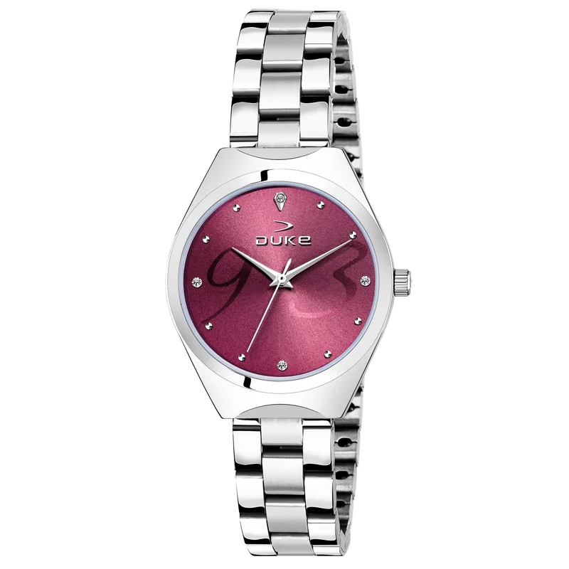 Duke Stainless Steel Quartz Watch for Women Pink Dial (DK5014RW02C) Free / Steel / Analouge