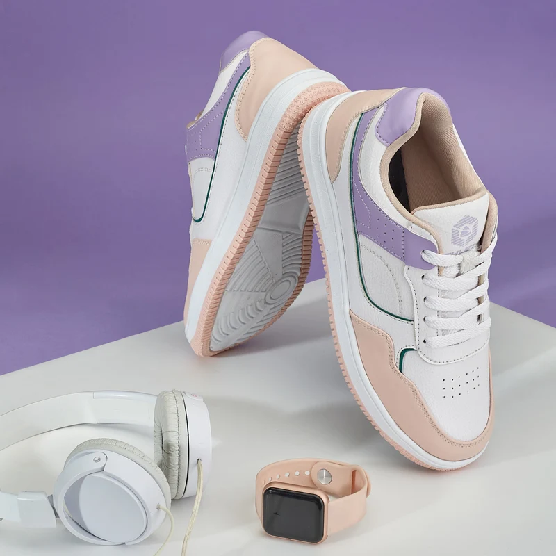 Duke Women Sneakers (XFOL1549) White/Peach / UK 6