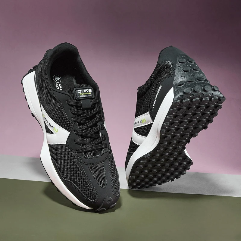 Duke Men Sports Shoes (FWOL2038) Black / UK 10 / Solid Contrast