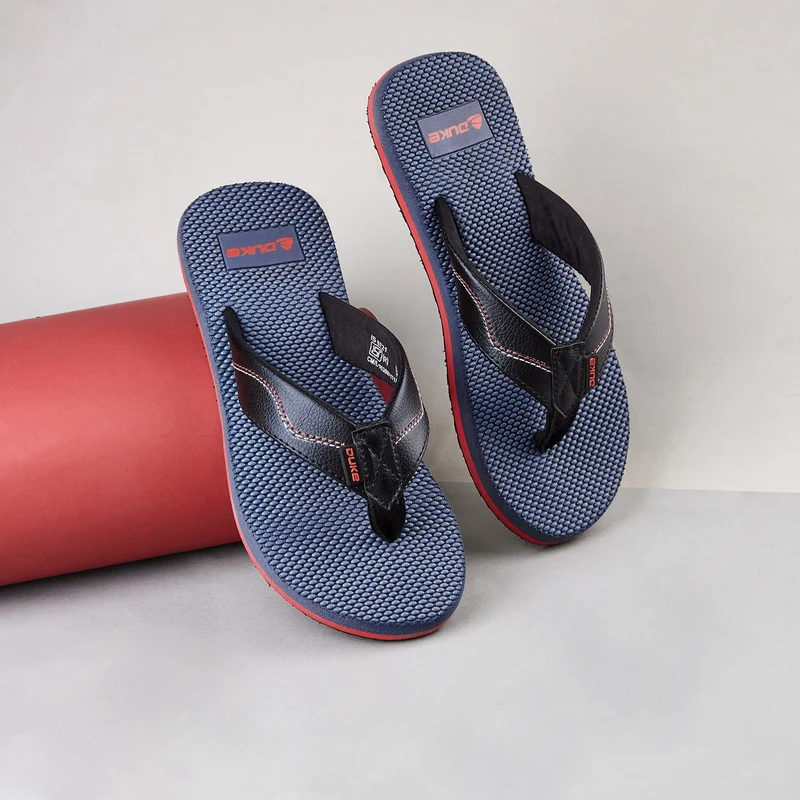 Duke Men Textured Thong Flipflops (FWC6172) Grey / UK 6 / Textured