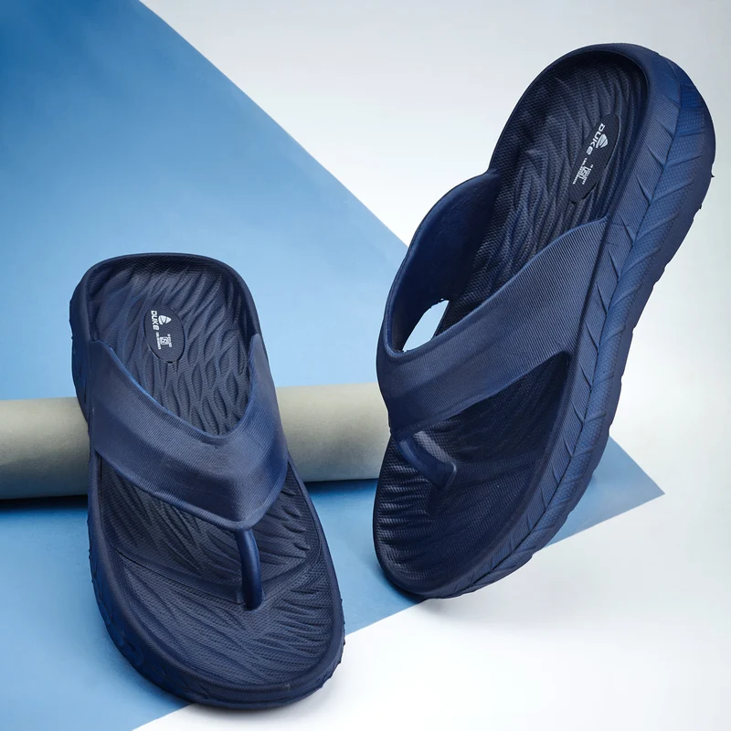 Duke Men Textured Thong Flip-Flops (FWC6179) Navy / UK 10 / Textured