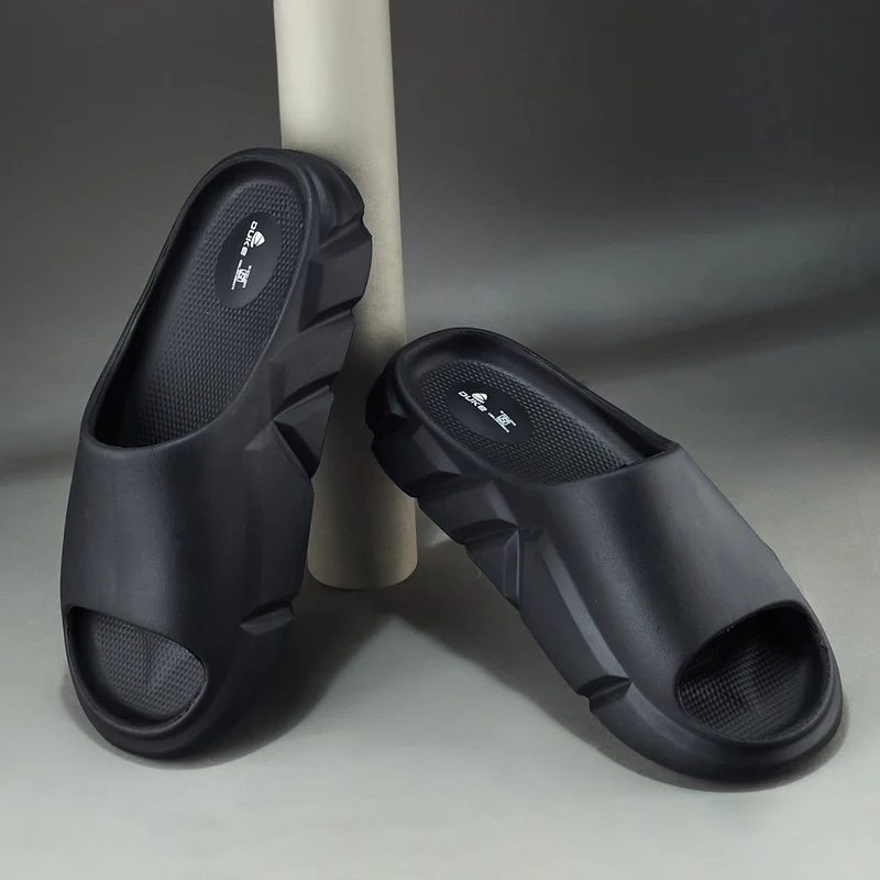 Duke Men Comfort Sliders (FWC6182) Black / UK 10 / Textured