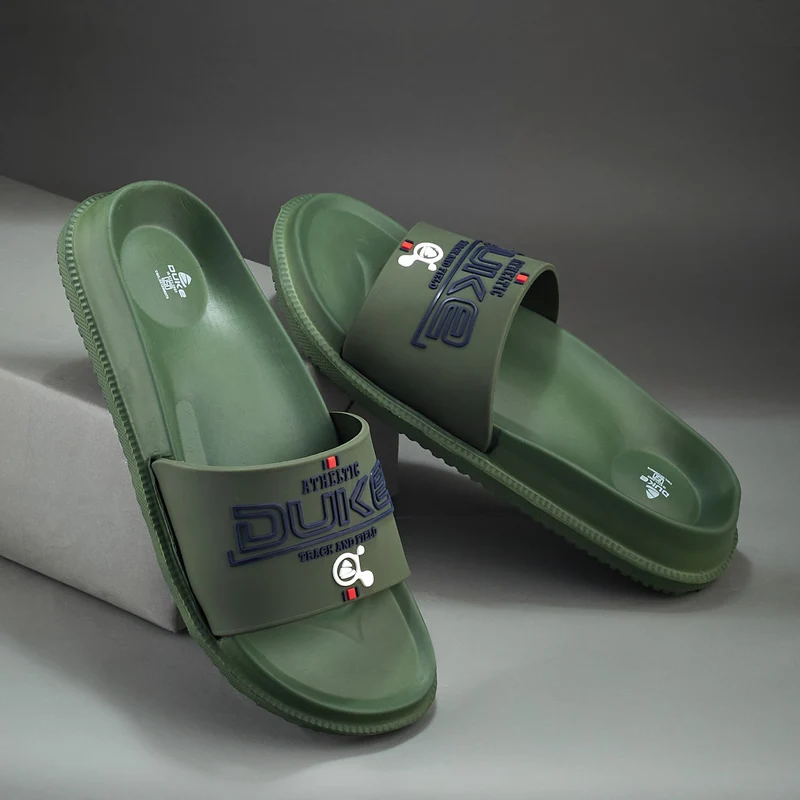 Duke Men Brand Logo Printed Slider (FWC6186) Olive / UK 7 / Printed