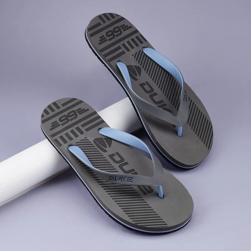 Duke Men Thong Flip Flops (FWC6160) D.Grey / UK 9 / Solid Contrast