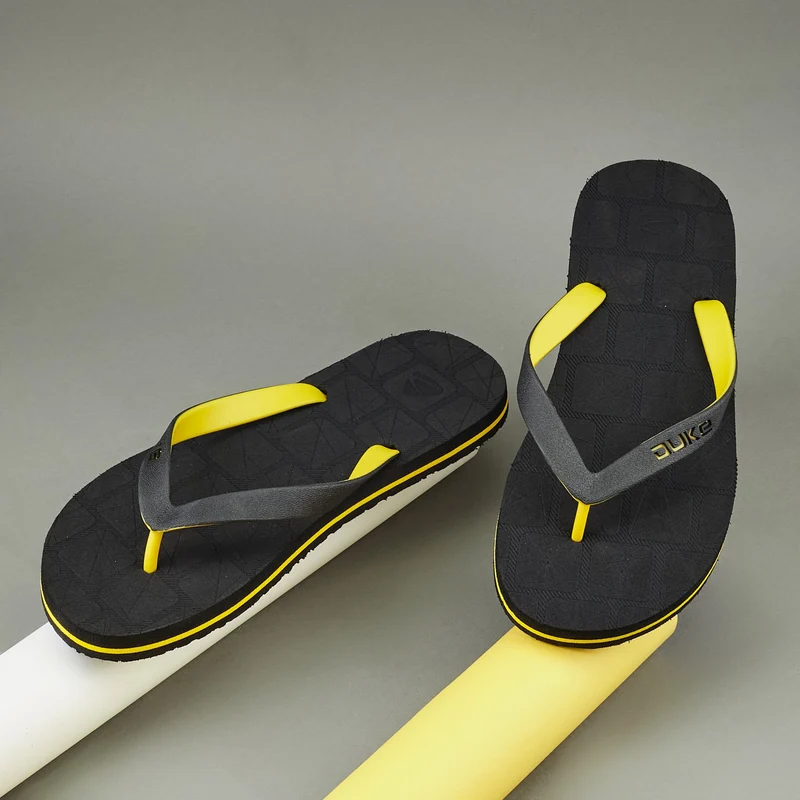 Duke Men Thong Flip Flops (FWC6163) Black / UK 7 / Textured