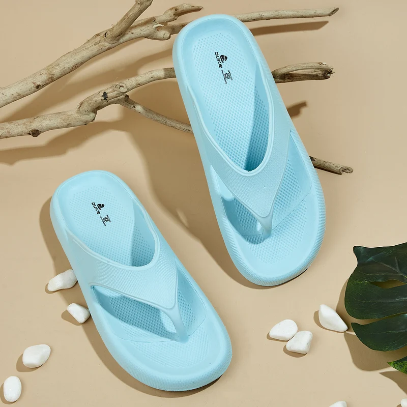 Duke Women Thong Flip-Flops (XFW0343) Sky Blue / UK 8 / Textured