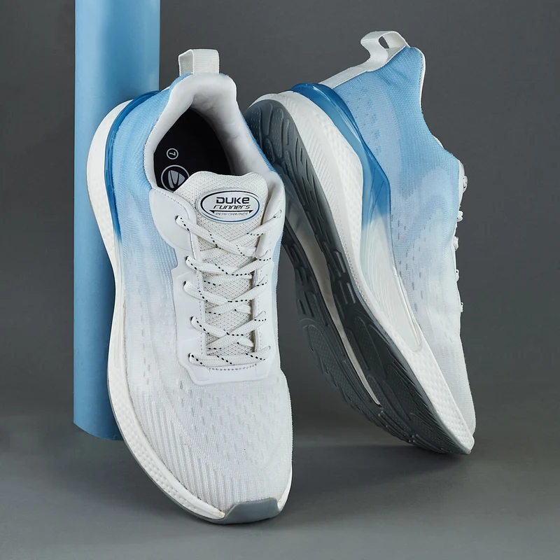 Duke Men Colourblocked Mesh Running Shoes (FWOL2071) White Sky / UK 10 / Colourblocked