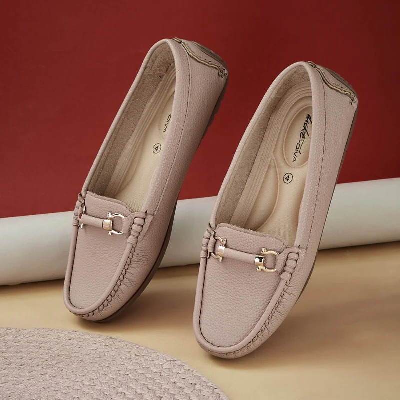 Duke Women Loafers (XFOL1559) Light Pink / UK 6 / Textured