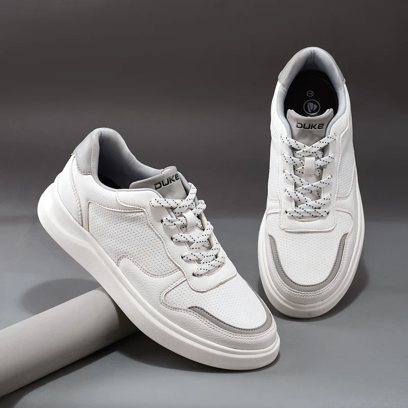 Duke Men Textured Sneakers (FWOL2537) White / UK 10 / Textured