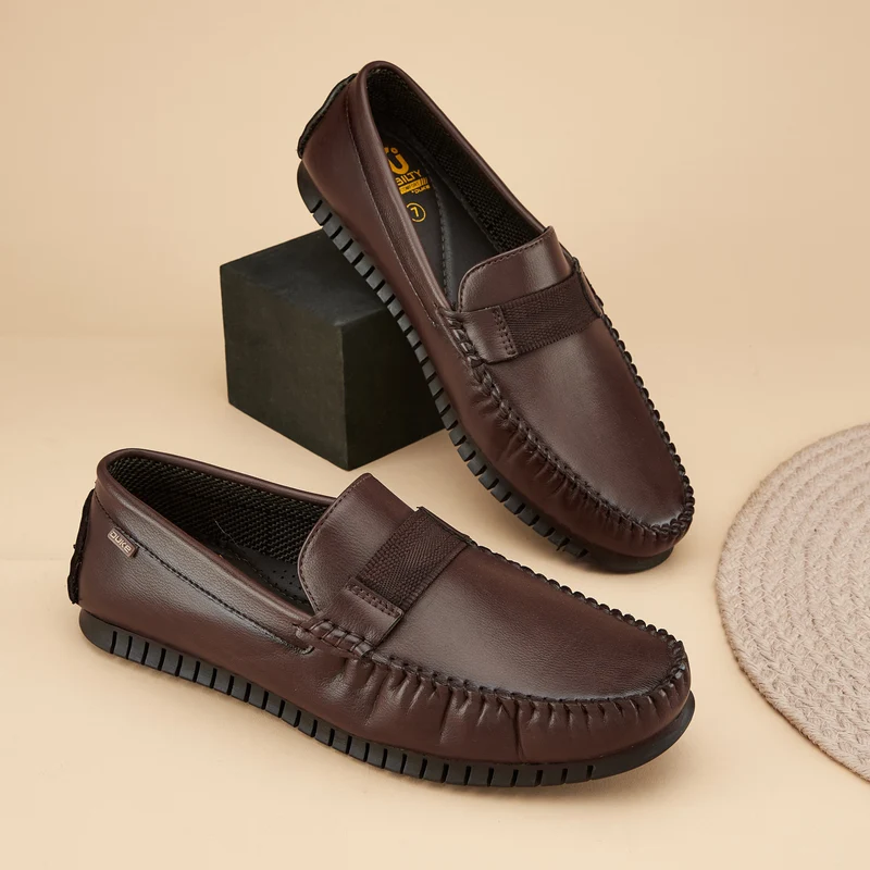 Duke Men Loafers (FWOL4019) Dark Brown / UK 9 / Textured